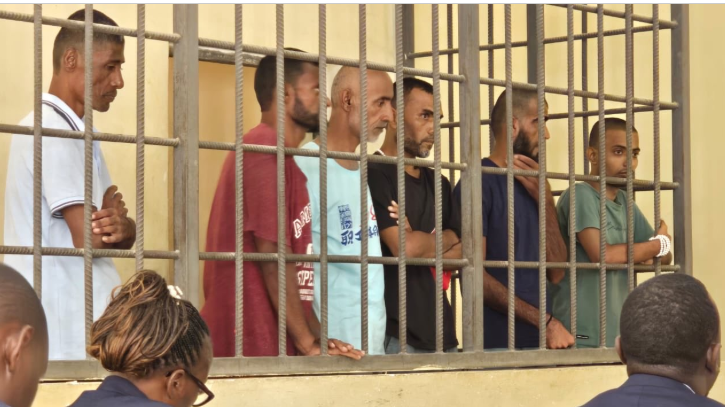 File image of the six Iranians in court.